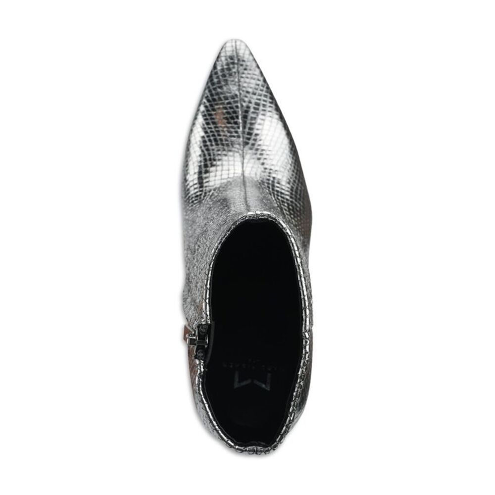 MARC FISHER Womens Silver Snake Kendry Pointed Toe Stiletto Leather Booties 9 M - Picture 3 of 3